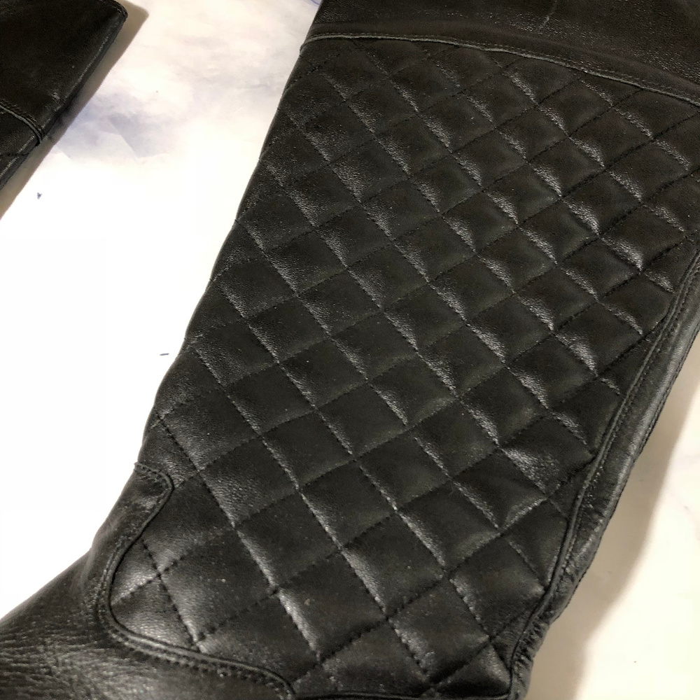 Corso Como Black Leather Quilted Riding Boots - Picture 4 of 8